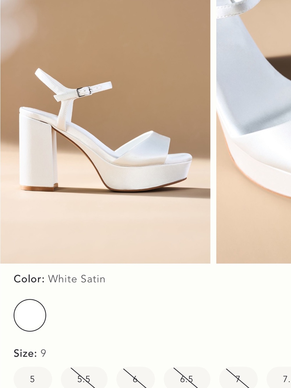 Jeffrey Campbell White Satin Platform Block Heel Sandal